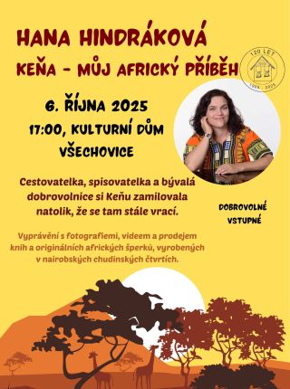 🌍 MŮJ AFRICKÝ PŘÍBĚH 🌍 📅 6. října 2025 🕔 17:00, Kulturní dům Všechovice 🎟️ Vstupné dobrovolné Srdečně vás zvu na mou...